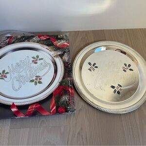 Silver merry Christmas Serveware Tray